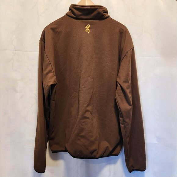 Browning Fleece Pullover Jacket Men's XL 1/4 Zip Gold Buckmark Logo Hunting - Picture 2 of 8